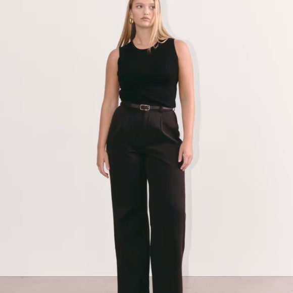 EVERLANE The Draper Pleated Pant Black - Picture 4 of 5
